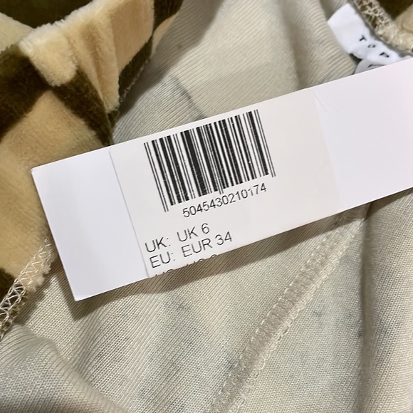 Topshop velour checkered pants ( sz 2) - Picture 4 of 7